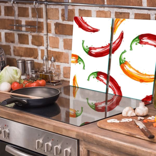 GLAS SKÆREBRÆT 2x 30x52 PEBERFRUGTER