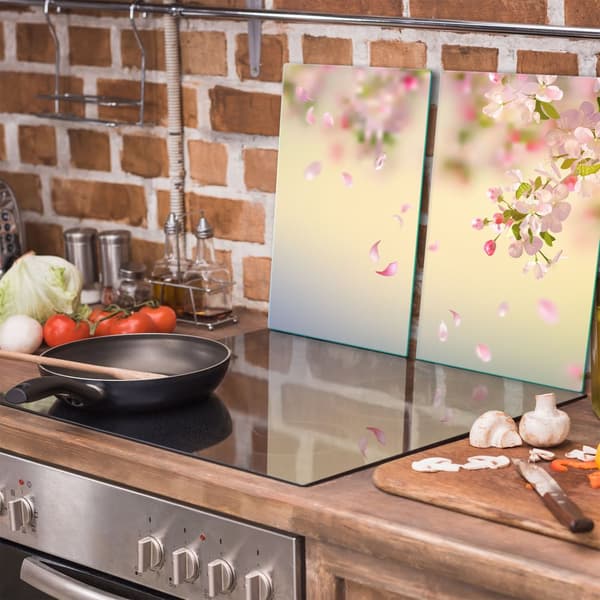 GLAS SKÄRBRÄDA 2x 30x52 BLOMMOR