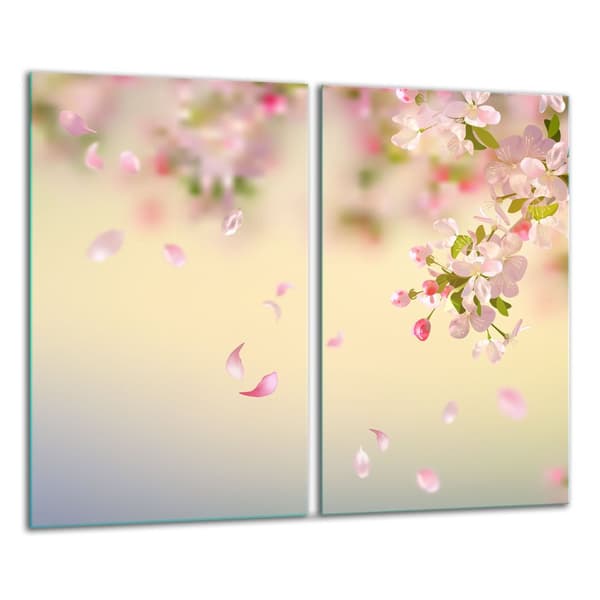 GLAS SKÄRBRÄDA 2x 30x52 BLOMMOR