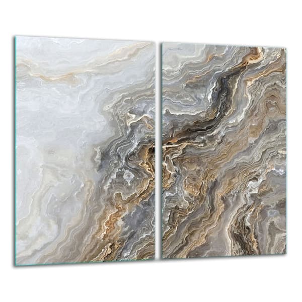 GLAS SKÆREBRÆT 2x 30x52 MARMOR
