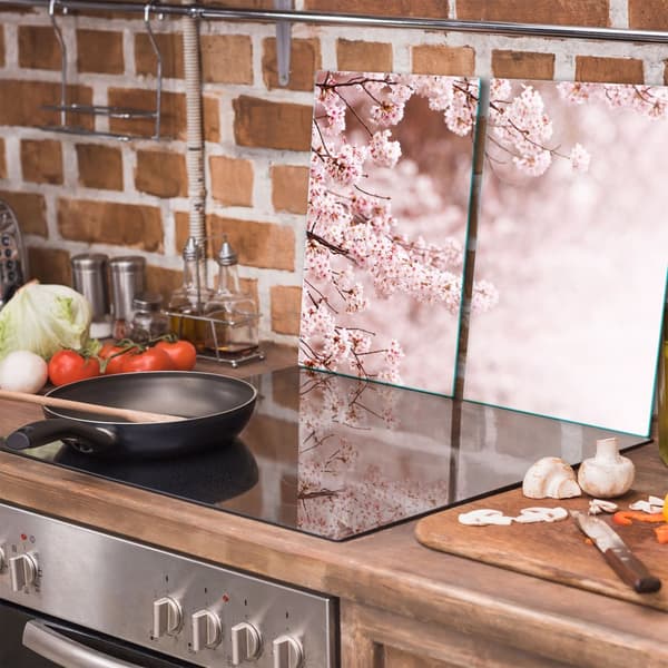 GLAS SKÄRBRÄDA 2x 30x52 BLOMMOR