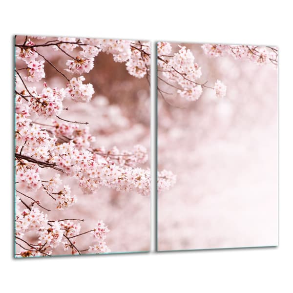 GLAS SKÄRBRÄDA 2x 30x52 BLOMMOR
