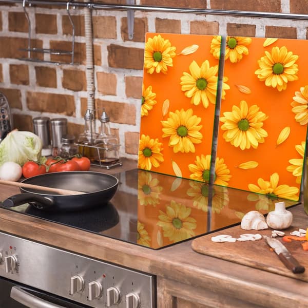 GLAS SKÆREBRÆT 2x 30x52 BLOMSTER