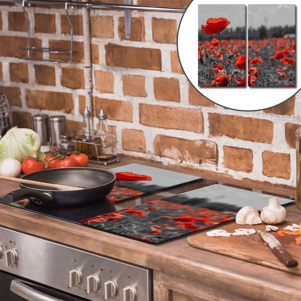 GLAS SKÆREBRÆT 2x 30x52 BLOMSTER
