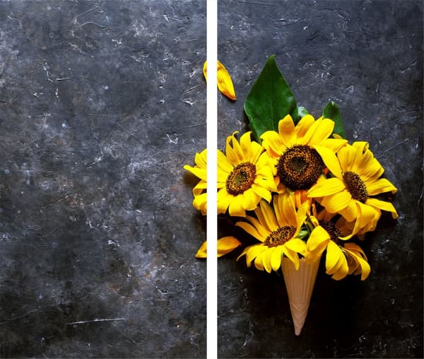 GLAS SKÆREBRÆT 2x 30x52 BLOMSTER