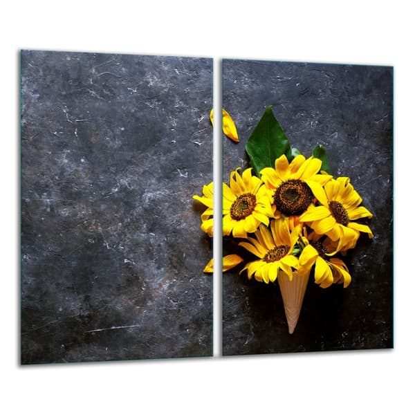 GLAS SKÆREBRÆT 2x 30x52 BLOMSTER