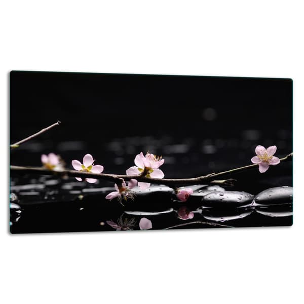 SKÆREBRÆT I GLAS 52x30 BLOMSTER
