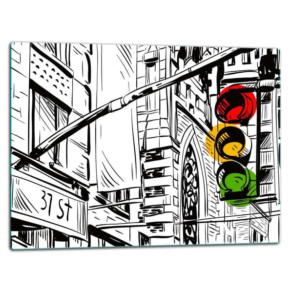 SKÆREBRÆT I GLAS 52x40 CITY