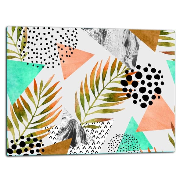 SKÆREBRÆT I GLAS 52x40 BLOMSTER