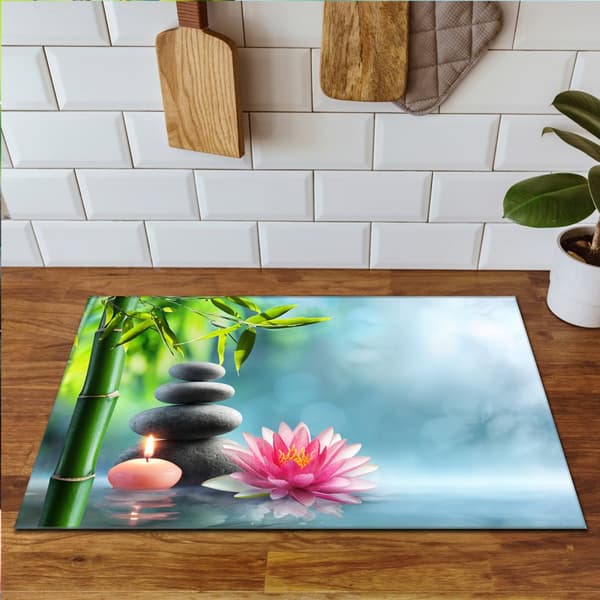 VINYLSPISÖVERDRAG? BORDSKIVA 90x52 Grön blomma