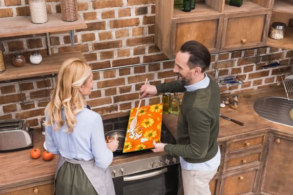 SKÆREBRÆT I GLAS 52x30 BLOMSTER