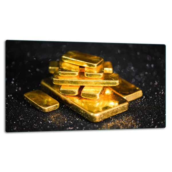 SKÆREBRÆT I GLAS 52x30 GULD