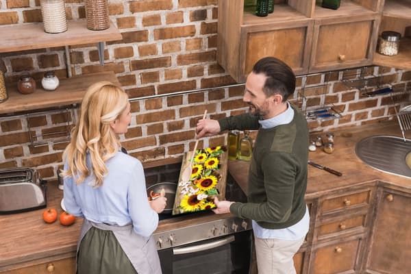 SKÆREBRÆT I GLAS 52x30 BLOMSTER
