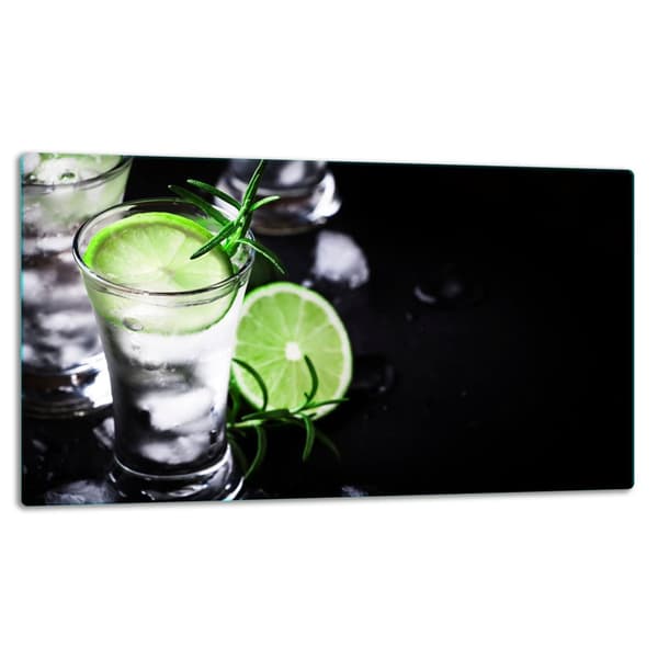 SKÆREBRÆT I GLAS 52X30 SORT