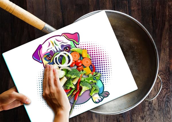 SKÄRBRÄDA I GLASPLATTA 52x40 HUND