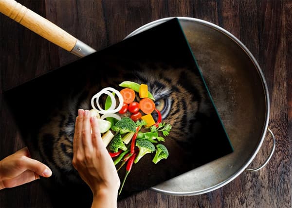 GLAS SKÆREBRÆT 52x40 TIGER