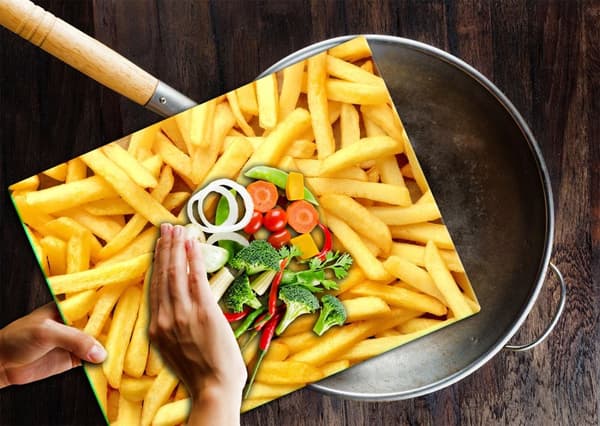 SKÆREBRÆT I GLAS 52x40 POMMES FRITES