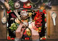Miniatyrbild 3 av 11: SKÄRBRÄDA I GLAS 52x40 BLOMMOR