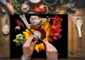 Miniatyrbillede 3 af 11: SKÆREBRÆT I GLAS 52x40 BLOMST