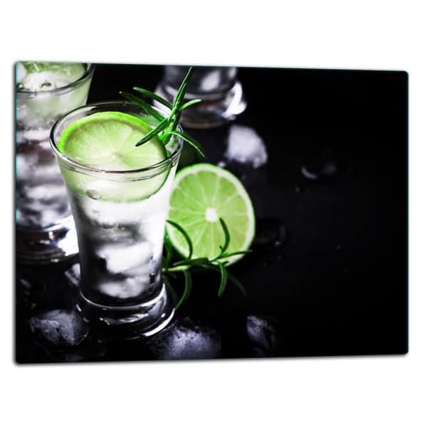 SKÆREBRÆT I GLAS 52X40 SORT