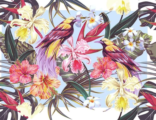 SKÄRBRÄDA I GLAS 52x40 BLOMMOR