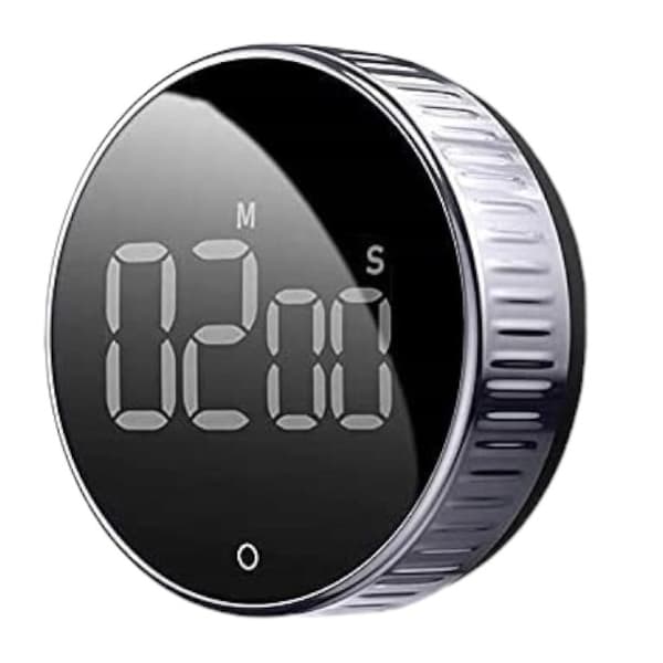 Elektroninen keittiöajastin LCD-näytöllä, jossa on magneettinen suuri näyttö