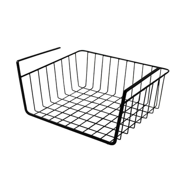 Hängande korg under hyllan metallorganisatör 30cm korg SVART