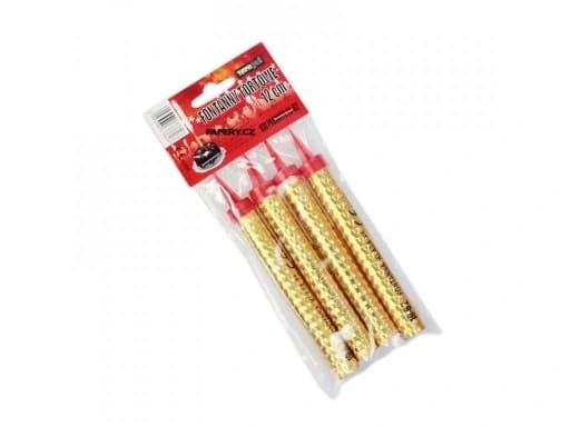 Kakfontän 12 cm guld set - 4 delar