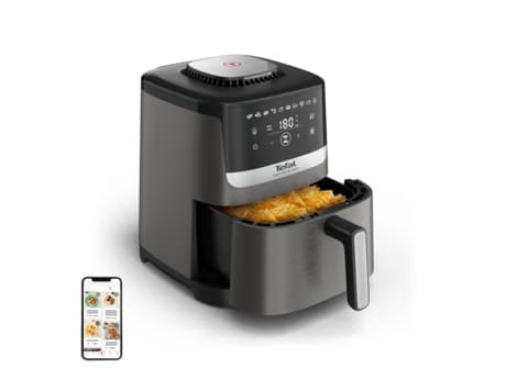 Tefal Easy Fry Silence EY551HE0, Varmluftsfrityr, 5 l, 40 °C, 220 °C, Single/enkelt, Sort, Grå, Rustfritt stål Sort, Grå, Rustfritt stål