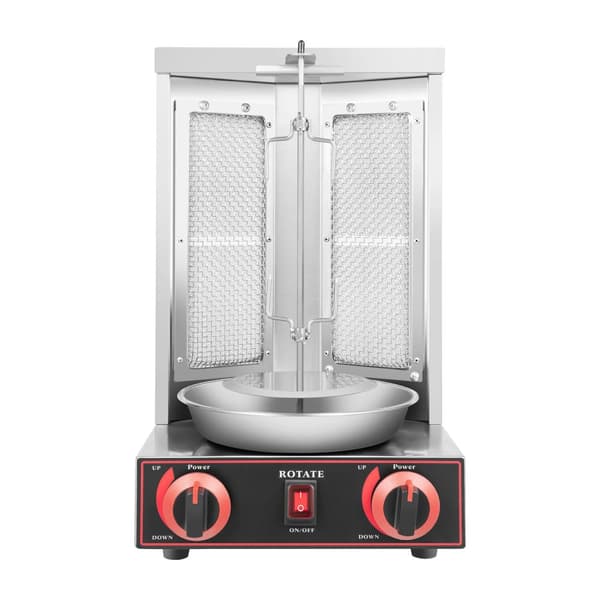Kaasu Shawarma -kone, 360° Kierto, 3000W Teho,Hopea