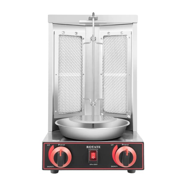 Kaasu Shawarma -kone, 360° Kierto, 3000W Teho,Hopea