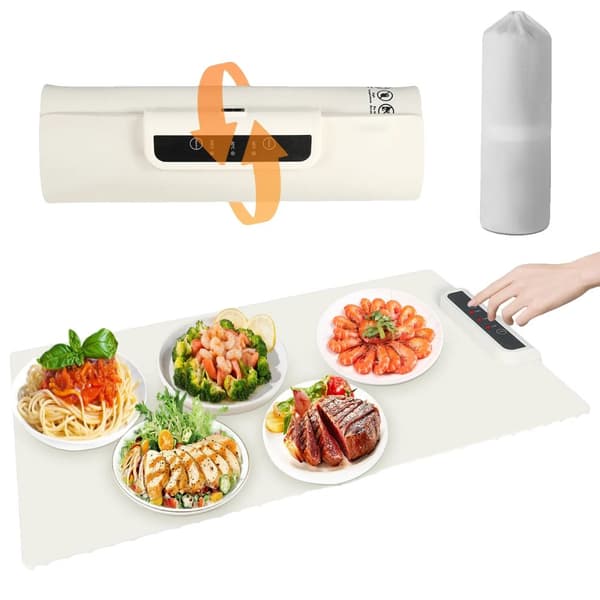 Ruokalämpöalusta, Säädettävä lämpötila 40-100℃, Nopea lämmitys 10 sekunnissa,Punainen