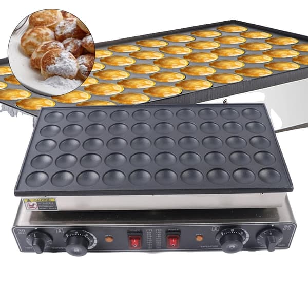 Nonstick Elektrisk Mini Holländsk Pannkaksgrill, 50 Värmehål, Snabb Tillagningstid, Justerbar Temperatur