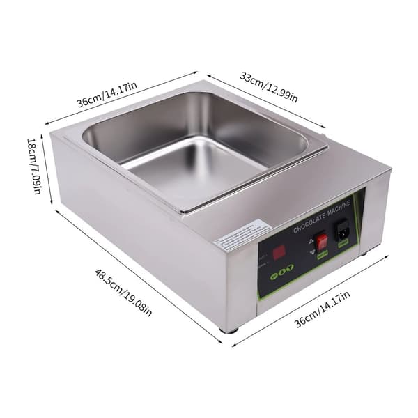 Chokladsmältare, Kraftfull 1KW, Justerbar Temperatur 0-95°C,Silver