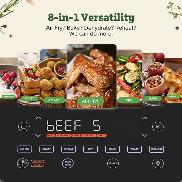 Luftfritös, 6,5L kapacitet, smart probertermometer,CHEFREE AF500, EU