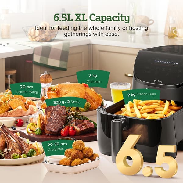 Luftfritös, 6,5L kapacitet, smart probertermometer,CHEFREE AF500, EU
