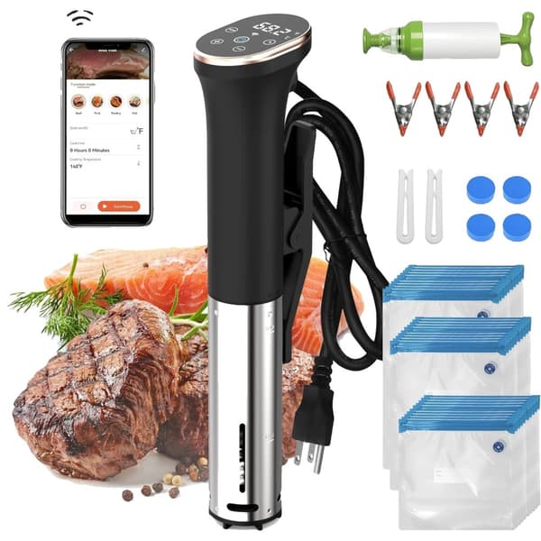 Sous Vide Precision Cooker, Wifi-kontroll, Låg ljudnivå,med Kit Tillbehör