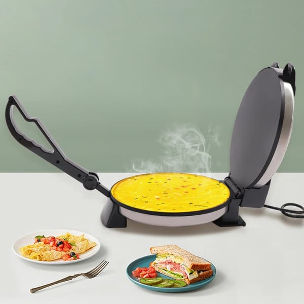 Elektrisk Roti Maker, Dobbelt-Sidet Opvarmning, Justerbar Temperatur,sort