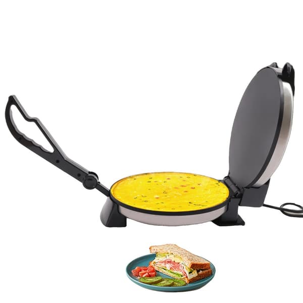 Elektrisk Roti Maker, Dobbelt-Sidet Opvarmning, Justerbar Temperatur,sort