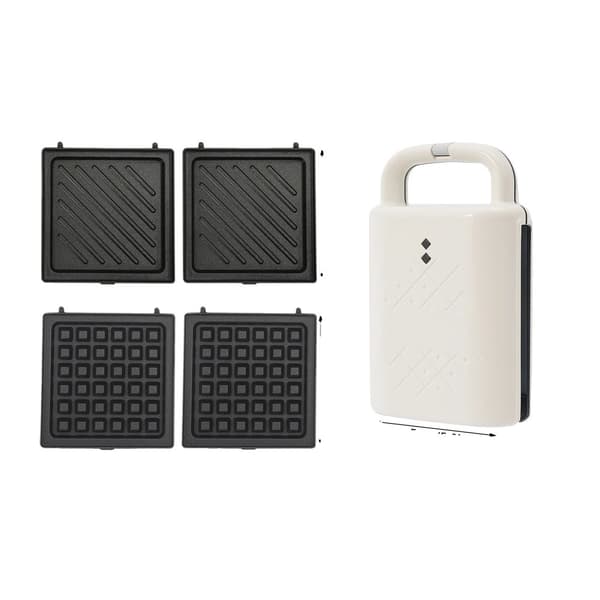 Elektrisk Sandwichmaker, Hurtig Opvarmning, Non-stick Belægning,HVID