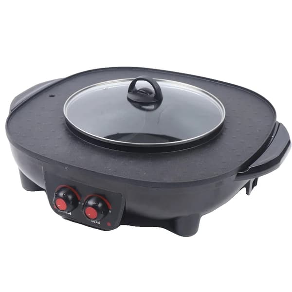 Elektrisk Hot Pot, 2100W Effekt, Non-Stick Overflade,sort