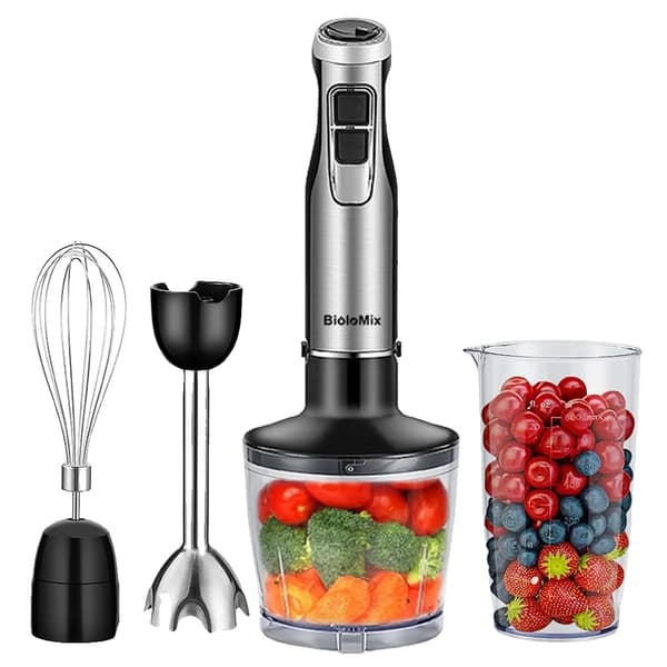 Håndholdt Blender, 1200W Effekt, 6-Hastigheds Kontrol,BioloMix BHB1200