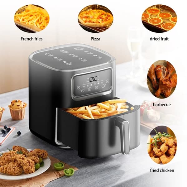 Elektrisk Air Fryer, 1400W Effekt, 360° Varm Luft Cirkulation,10L
