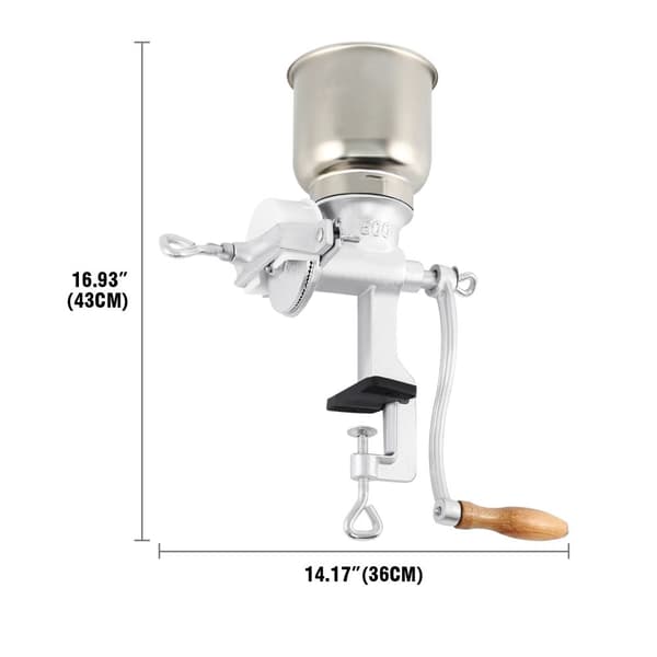 Kornkværn, Håndsving Design, Rustfrit Stål, Lys Grå