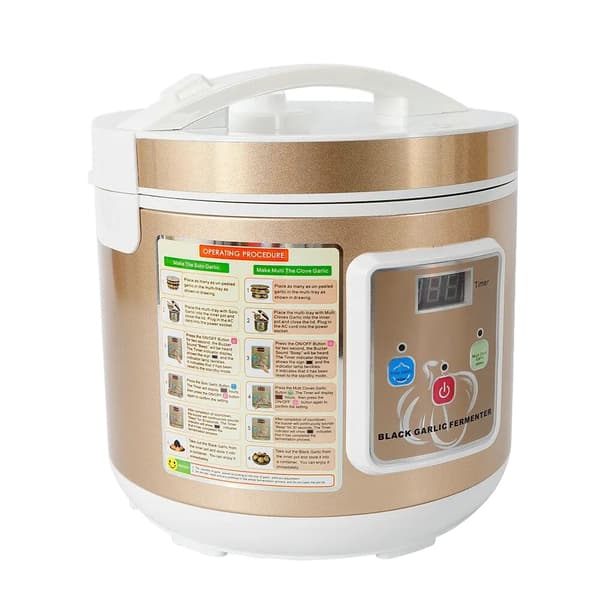 Musta Valkosipuli Fermentoija, 5L Tilavuus, 90W Teho, Säädettävä Fermentointiaika,VALKOINEN