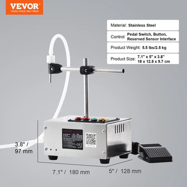 Væskefyldemaskine, Automatisk Betjening, Digital Kontrol, 10-4000ml