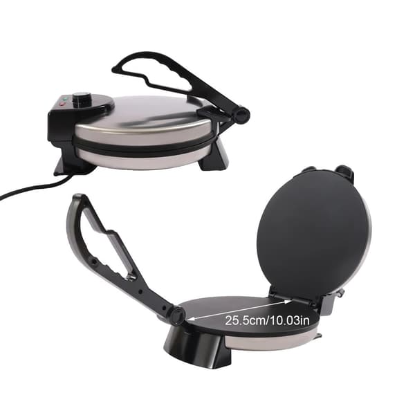 Elektrisk pannkakslaggare, justerbar temperatur, non-stick yta,silver