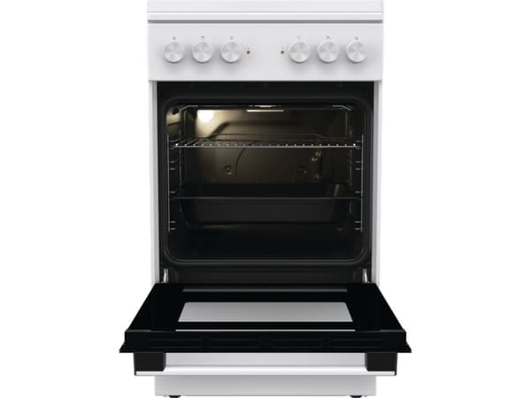 Gorenje GE5A23WH, Fristående köksspis, Vit, Rotations-, Vit, Gjutjärnsplatta, 4 zone(s)