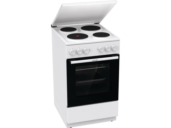 Gorenje GE5A23WH, Fristående köksspis, Vit, Rotations-, Vit, Gjutjärnsplatta, 4 zone(s)