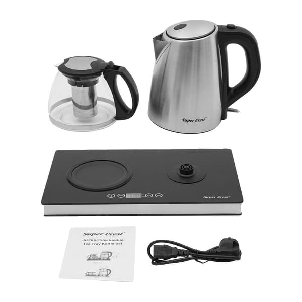 Elkedelssæt, Touchscreen-kontrol, 1,8L & 1L kapacitet, LCD-display,sort, 1L
